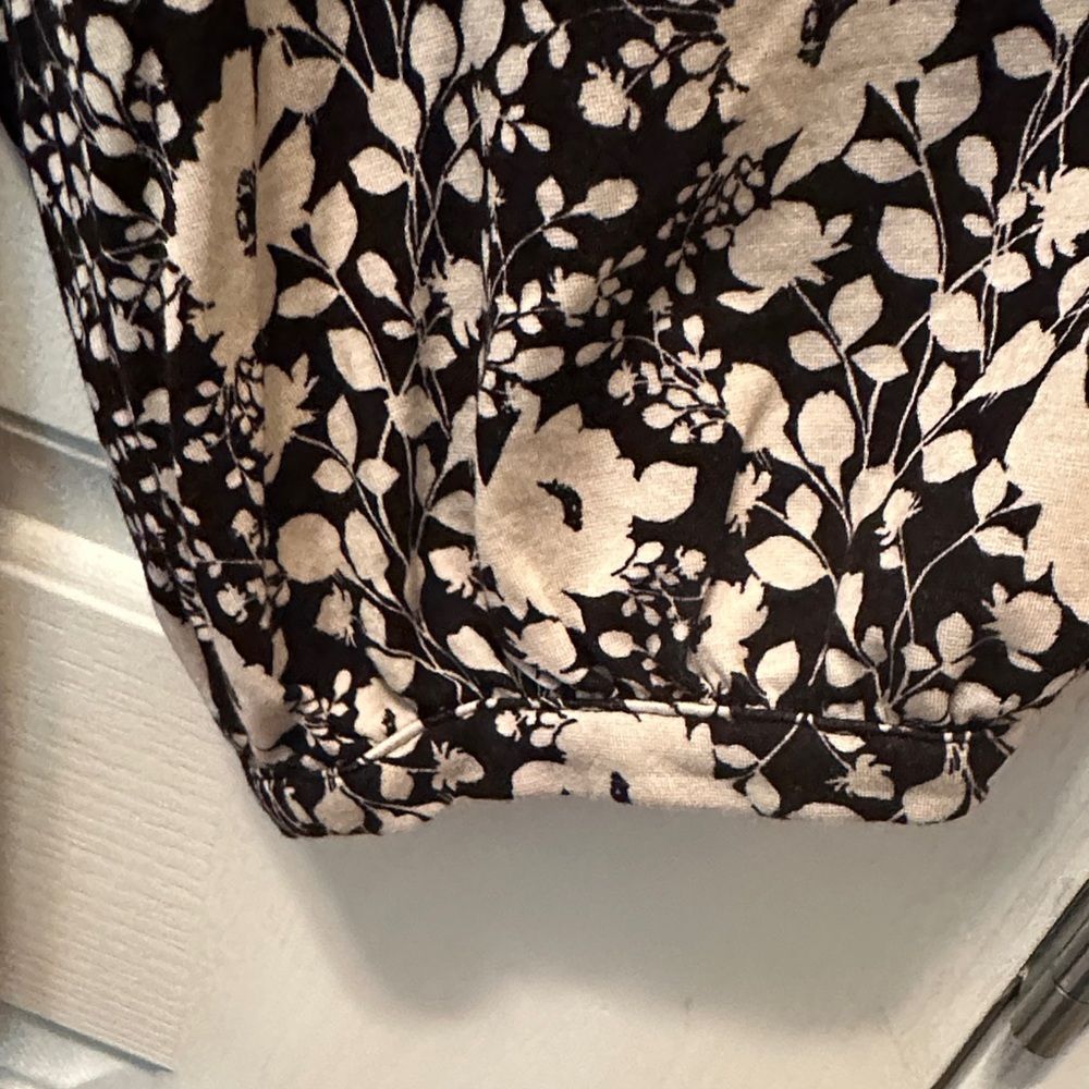 J. Jill Black and Cream Knit Floral Dress 3/4 Puff Sleeves Boxy Comfort Size 3X - Picture 4 of 7